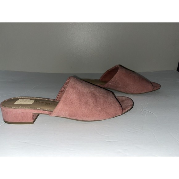 Christian Siriano For Payless Sz 8 Sandals Shoes Pink Faux Suede - Picture 3 of 9